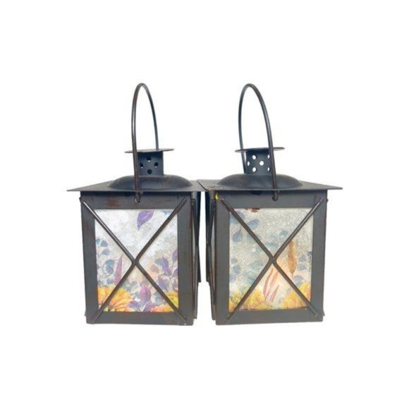 Artisan Crafted Metal Lantern Decoupaged with Sunflower Paper and  Hand Painted - Picture 8 of 11